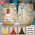 Personalized Wine Tumbler - September Birthday Gifts, September Birthday Gift Idea For Her, Wine Tumbler For Yoga Lovers