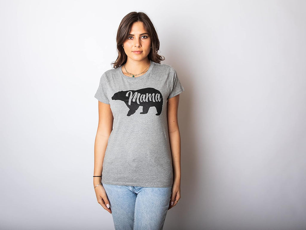 Womens Mama Bear T Shirt Cute Funny Best Mom of Boys Girls Cool Mother Tee Mother Shirt