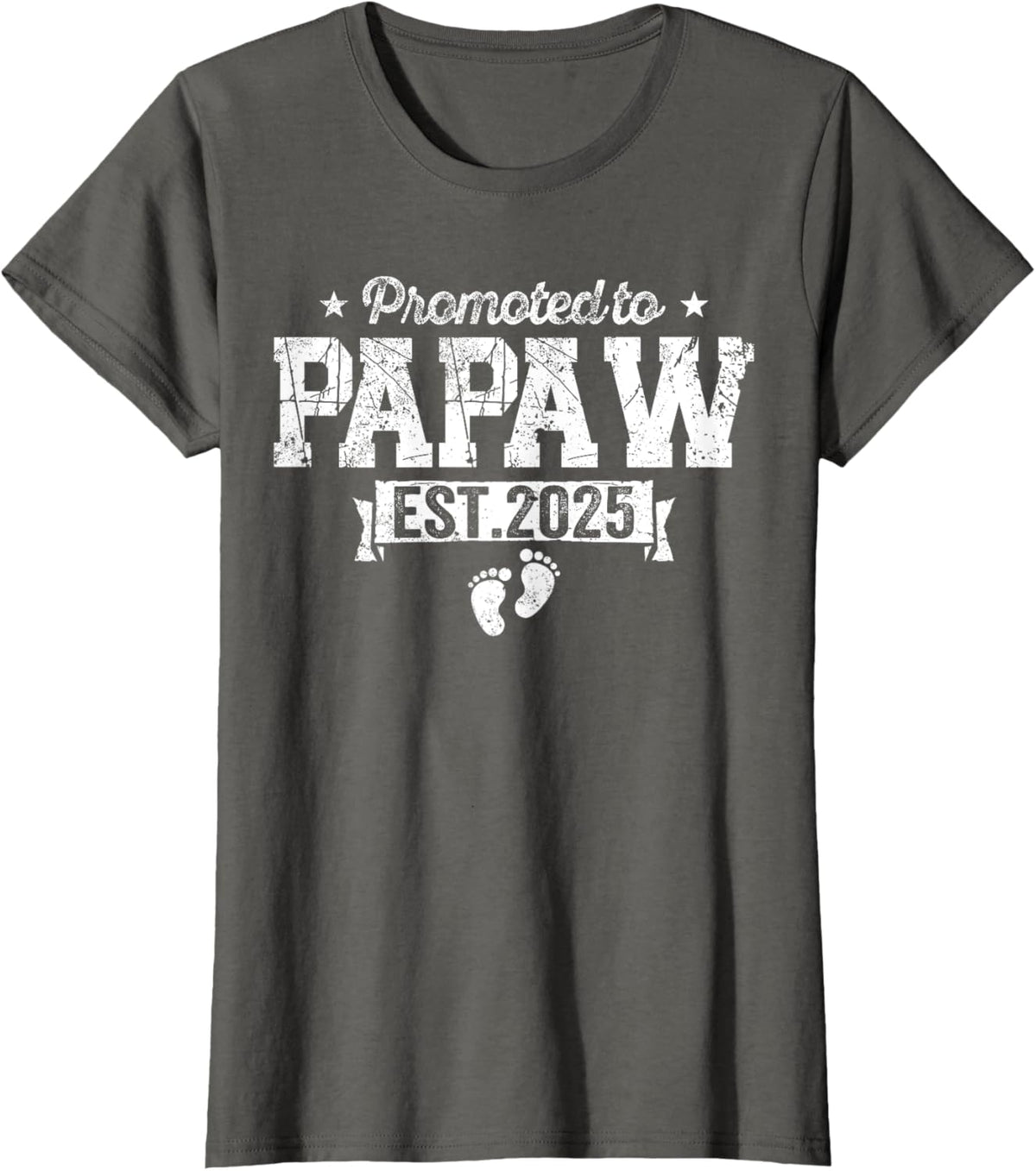 Retro Promoted To Papaw 2025 New Papaw First Father's Day T-Shirt, Small, Black