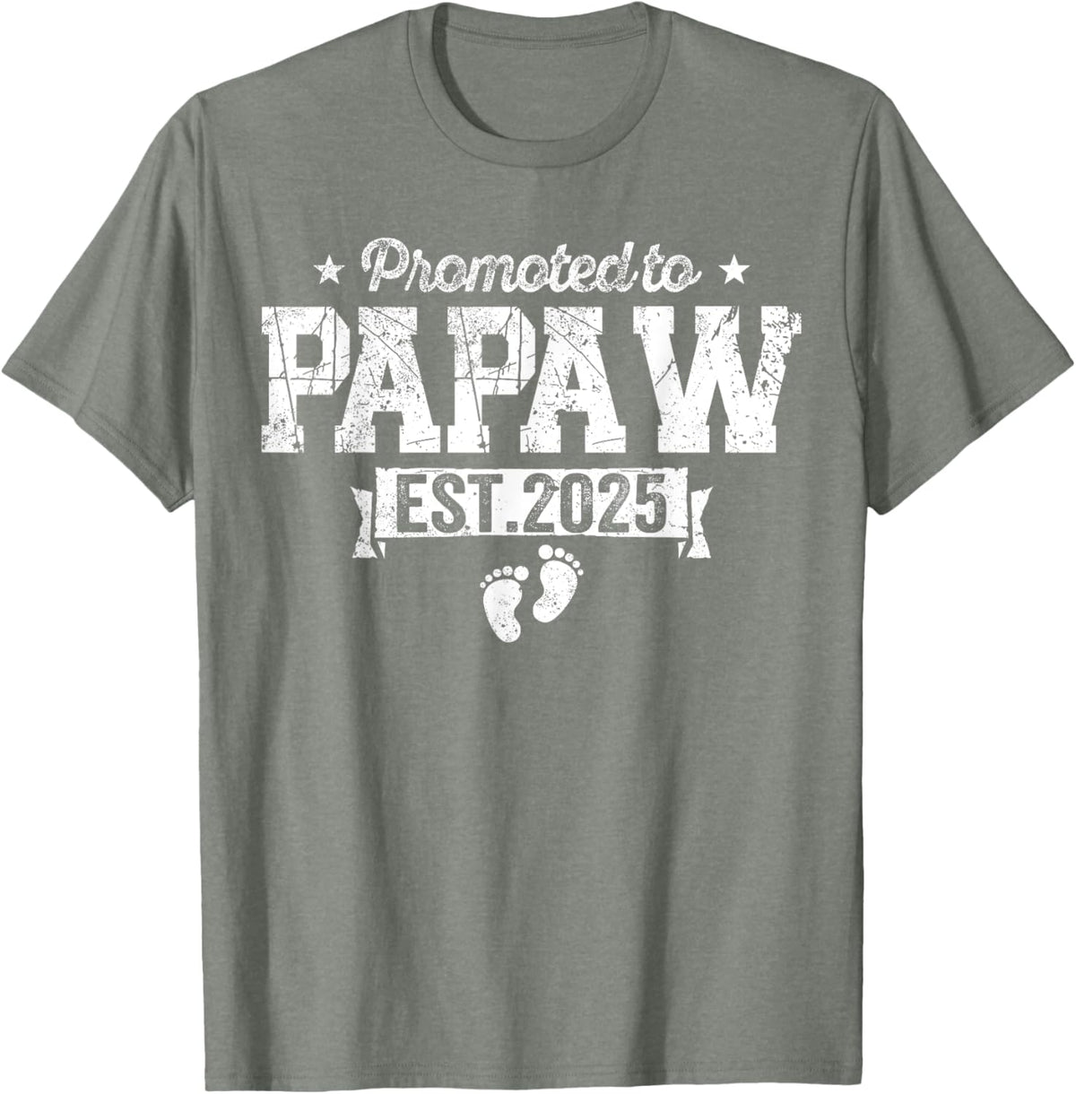 Retro Promoted To Papaw 2025 New Papaw First Father's Day T-Shirt, Small, Black
