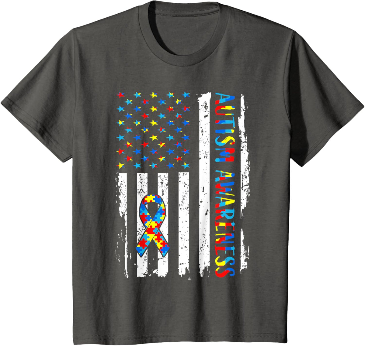 Autism Awareness Mom Dad USA flag Autistic Awareness Autism