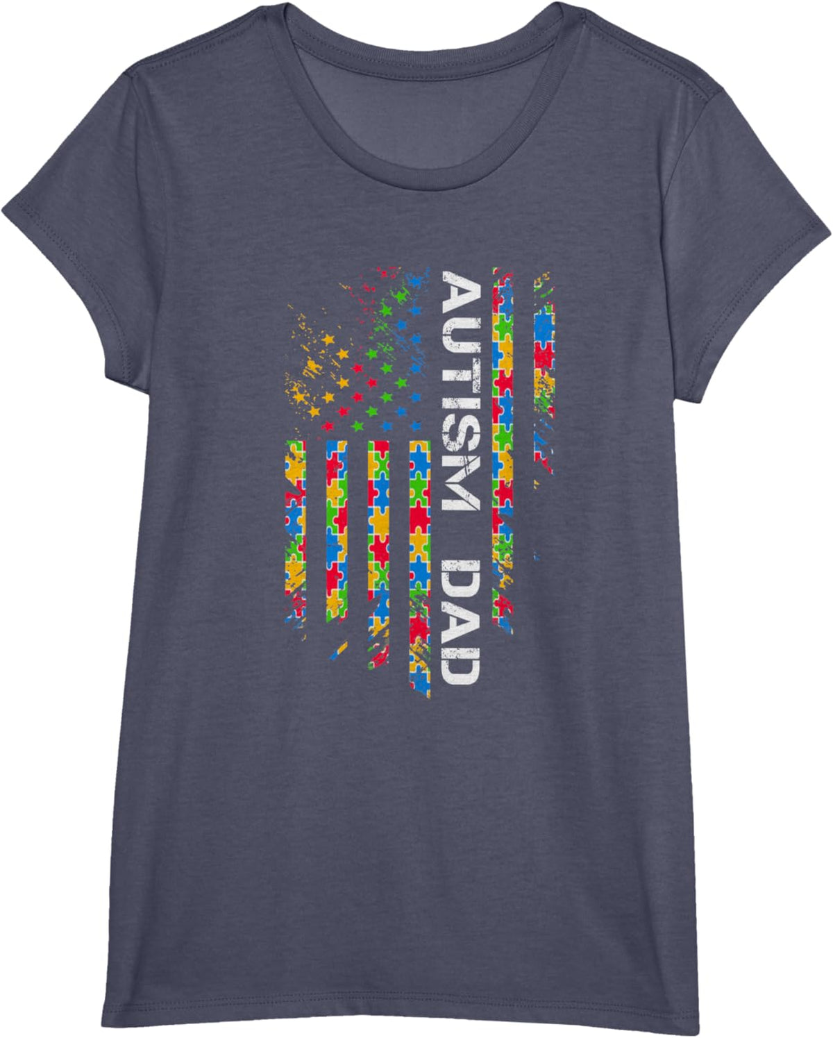 Autism Dad Awareness American Flag USA