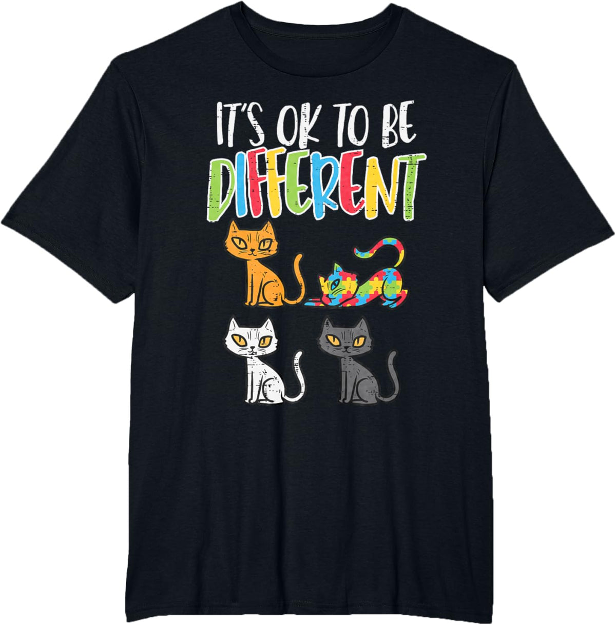 Its Ok To Be Different Cat Puzzle Cute Autism Awareness Kids