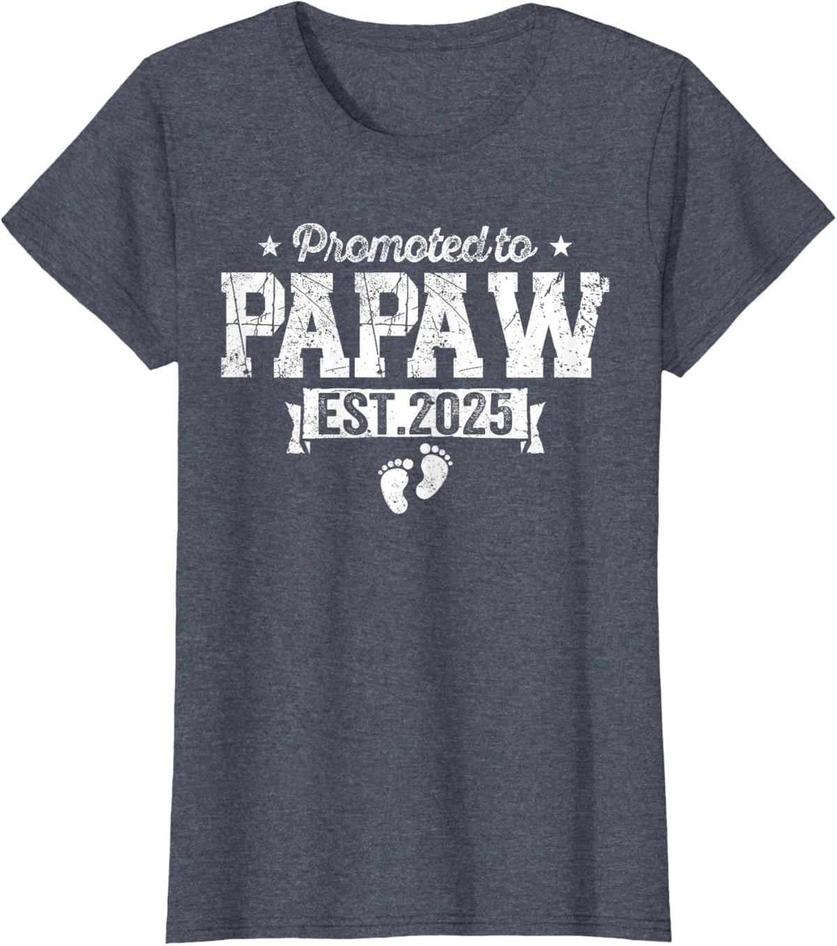 Retro Promoted To Papaw 2025 New Papaw First Father's Day T-Shirt, Small, Black
