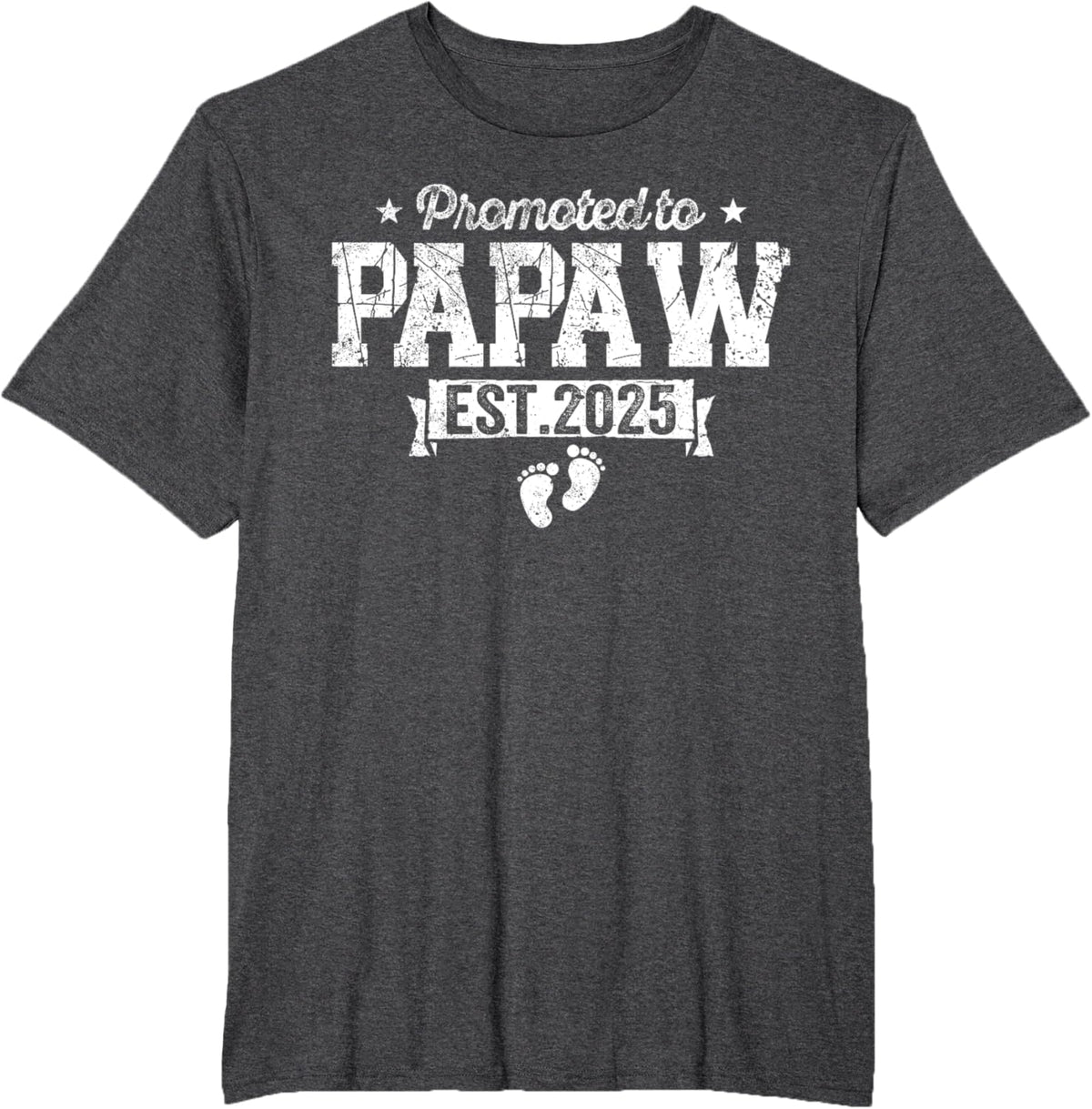 Retro Promoted To Papaw 2025 New Papaw First Father's Day T-Shirt, Small, Black